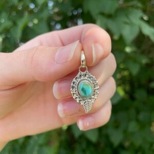 Real Sterling Silver Pendant with Turquoise Stone